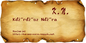 Kárász Nóra névjegykártya