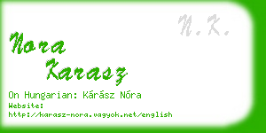 nora karasz business card